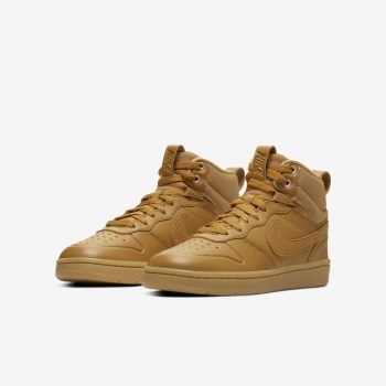 Nike Court Borough Mid 2 Boot - Nagyobb Gyerek Utcai Cipő - Barna/Barna/Barna